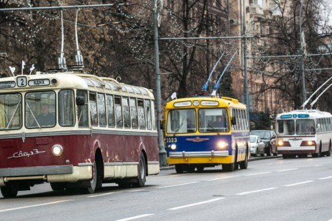 Парад  троллейбусов в Москве